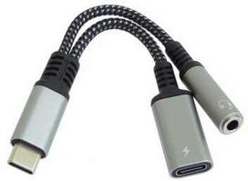 Premiumcord Įsigytas USB-C /3,5 mm lizdo adapteris su DAC mikroschema USB-C 13 cm įkrovimui