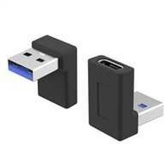 Premiumcord Išlenktas 90° USB-C lizdas ir USB-A adapteris