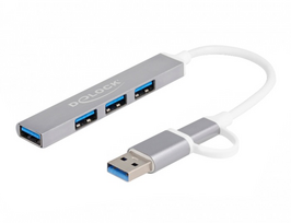 Delock 4 prievadų plonas USB šakotuvas su USB Type-C