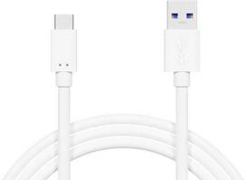 USB 3.0 A - USB-C jungtis, 1m baltas pakabukas