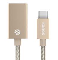 aliuminio kabeliai - Kanex USB-C į USB 3.0 adapteris – auksinis - 1 nuotrauka