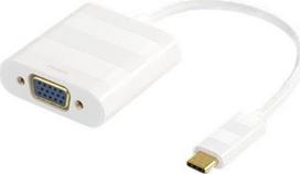 USB adapteris Deltaco USB-C - VGA Baltas (USBC- VGA1)