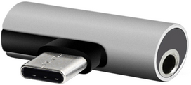 Jack Setty adapteris USB-C - garso lizdas 3,5 mm + USB-C AD-C-JC-7 skiltis
