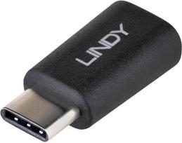 usb c usb b kabelis - USB adapteris Lindy USB-C - Juodas mikroUSB (41896) - 1 nuotrauka