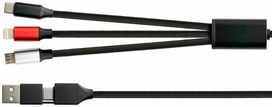 Python 3565 6 viename įkrovimo laidas USB-C/USB-A > USB-C + mikro USB + Lightning