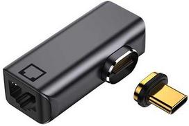 magnetinis usb - Extra Digital Magnetinis adapteris USB Type-C - RJ-45, 100/1000Mb - 1 nuotrauka