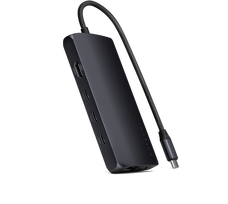 usb c 10gbps kabelis - „Satechi“ USB-C kelių prievadų adapteris 8K su Ethernet V3 – vidurnaktis - 1 nuotrauka