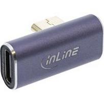 aliuminio kabeliai - InLine USB ® USB4 adapteris, C tipo USB kištukinis/moteris vertikalus dešinės/kairės kampo, aliuminis, pilkas - 1 nuotrauka