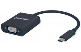Manhattan 151771 kabelių sąsaja / invertavimo adapteris USB-C VGA Juoda