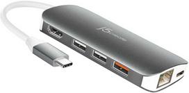 J5CREATE J5Sukurkite USB-C MULTI ADAPTERĮ (9 FUNKCIJOS / 1 įėjimas)