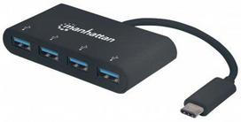 usb 3 0 hub type - MANHATTAN 162746 Manhattan SuperSpeed USB-C 3.1 Gen1 iki 4-jungtys USB-A 3.0 šakotuvas (3x USB-A) - 1 nuotrauka