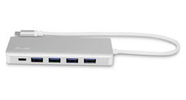 LMP USB-C Hub USB 3.0 (3.1 Gen 1) jungtys 4 kiekis, Aliuminio, USB 3.0 (3.1 Gen 1) Type-C jungtys 3 kiekis, Kosminė pilka