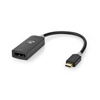 Nedis USB-Adapteris USB 3.2 Gen1 - USB-C™ Stecker, DisplayPort Buchse, 0.20 m, rund, vergoldet, PVC, grau