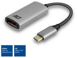 ACT USB-C to DisplayPort female adapter, 4K @ 60Hz, kabelio ilgis 0.15m, aliuminio housing USB-C - DP 4K @60HZ CONVERTER (AC7030)