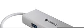usb 3 a to usb a - Sandberg USB-C iki 3xUSB 3.0 Hub + PD - 1 nuotrauka