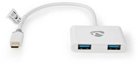 NEDIS USB Multi-Port-Adapteris - USB 3.1 Gen1 | USB-C™ Stecker 2x USB-A | 1000Mbps | 0.20 m | Rund | Vergoldet
