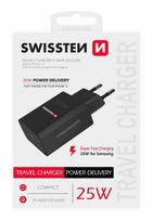 USB adapteris Swissten Maitinimo šaltinis / tinklo adapteris SWISSTEN 25W, 1 prievadas, USB-C, PPS