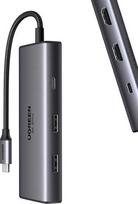 Adapteris USB Ugreen Adapteris 6w1 UGREEN CM498 Hub USB iki 2x USB-A 3.0, USB-C 3.0, 2xHDMI, PD