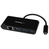 StarTech USB-C ADAPTERIS PRIE ETHERNET/W/3PORT USB 3.0 HUB + PS