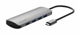 Swissten USB-C Hub 4in1 su 4 USB 3.0 jungtys aliuminio korpusu