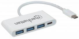 60w type c - Intracom MANHATTAN USB-C 3.1 Gen 1 Type-C Hub USB Type-C kile su trimis A tipo prievadais ir vienu C tipo maitinimo tiekimo prievadu - 1 nuotrauka