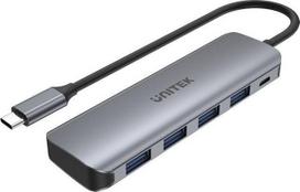 usb hub 20 - UNITEK Hub Active USB-C 4X USB 3.1 Gen1 microUSB H1107A - 1 nuotrauka