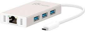 usb ethernet adapteris - J5Create J5Sukurkite USB-C DAUGIAU ADAPTER GIGABIT / ETHERNET / USB 3.1 HUB - 1 nuotrauka