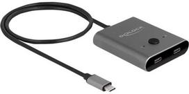 usb c 3 2 gen 2 kabelis - Delock USB 10Gbps USB Type-C Switch 2 į 1 dvikryptį 8K - 1 nuotrauka