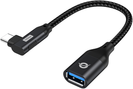 usb laidas 90 - Adapteris USB Conceptronic CONCEPTRONIC Adapteris USB-C -> USB-A 3.0 OTG 90°gew. juodas - 1 nuotrauka