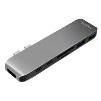 LOGILINK UA0302 LOGILINK- USB-C 7 viename daugiafunkcis šakotuvas su PD, aliuminio lydinys, 100 W
