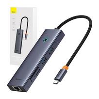 Hub 7w1 Baseus UltraJoy 7 prievadų (USB-C iki 1xHDMI4K@30Hz + 2xUSB 3.0 + 1xPD +RJ45 + SD/TF3.0)