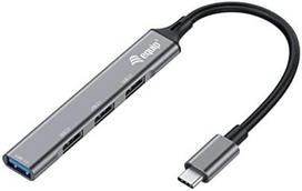 Equip įrengti USB-Hub 4-Port 3.1/C (1x 3.0/3x 2.0) be įkroviklio grau