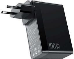 GaN Mcdodo CH-8101 Pro universalus JK/JAV/ES kelioninis įkroviklis/adapteris, 100W, 2xUSB-C, USB-A (juoda)