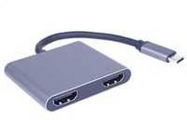 PremiumCord MST adapteris USB-C prie 2x HDMI, USB3.0, PD, 4K ir FULL HD 1080p raiškos