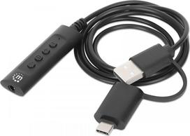 Manhattan garso plokštė Manhattan išorinė garso plokštė USB-C/A Audio Stereo 3.5mm TRRS 1m
