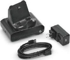 Zebra 1-slot spausdintuvas prijungimo lopšys; ZQ300 serija; Apima A iki C tipo USB laidą ir AC į USB adapterį su ES maitinimo kištuku