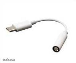 AKASA adaptér USB Type-C na 3.5 mm headphone jack adapter, 10cm, bílá