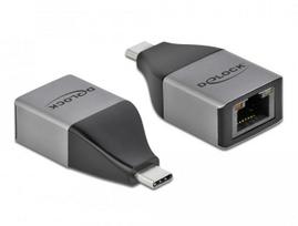 usb s adapteris - Delock USB Type-C Adapteris zu Gigabit LAN 10/100/1000Mbps  kompaktes Design - 1 nuotrauka