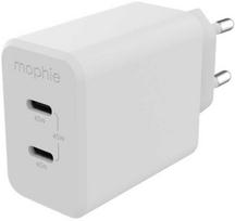 sieninis ikroviklis usb c - Sourcing Zagg International Mophie Gan Charger - 45W wall charger (2x USB-C) (baltas) - 1 nuotrauka