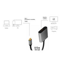 usb c usb c dp - „LogiLink“ adapteris USB-C iki DP/F, 4K/60Hz, 0,15 m aliuminio - 1 nuotrauka
