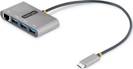 StarTech 3-PORT USB-C HUB WITH GIGABIT/ETHERNET PORTABLE LAPTOP HUB