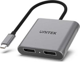 usb c to displayport adapter - Unitek adapteris USB-C su 2x prievadu DP 1.4 8K 60Hz - 1 nuotrauka