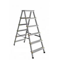 kopecios taburetes - Dvipusės aliuminio kopėčios Awtools, 6 pakopų, 136 cm - 1 nuotrauka