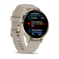 laikrodis garmin venu 3s - Garmin Venu 3S French Gray Soft Gold (Auksinis) - 3 nuotrauka
