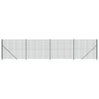 Vidaxl tinklinė vielinė tvora su flanšais, žalios spalvos, 1,6x10m
