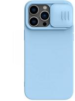 iphone 14 silikoninis deklas - Nillkin CamShield Silky Magnetic Silicone Apple iPhone 14 Pro Max šviesiai mėlynas - 1 nuotrauka