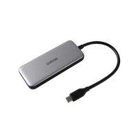 USB-C šakotuvas DELTACO, 4-jungtys, 5Gbit/s, 100W galia, sidabrinis / USBC-HUB204 / 1902429
