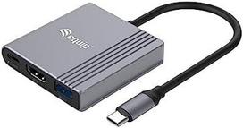 hdmi type c to hdmi - Equip 3 in 1 USB-C to HDMI / USB-A / USB PD Adapteris, 3.2 Gen 1 (3.1 Gen 1), USB Type-C, HDMI output, 3840 x 2160 pikselių - 1 nuotrauka
