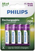 kraunami aa elementai - Philips, AA, 2500 mAh, 4 vnt. - 2 nuotrauka