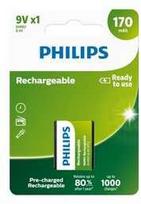 baterija 9v - Philips HR22 9V 170mAh 23704 - 1 nuotrauka
